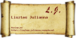 Lisztes Julianna névjegykártya